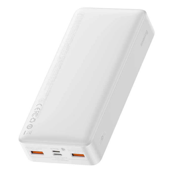 Baseus Bipow powerbank z szybkim ładowaniem 20000mAh 20W biały (Overseas Edition) + kabel USB-A - Micro USB 0.25m biały (PPBD050302)