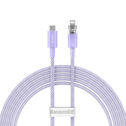 Kabel szybko ładujący Baseus USB-C do Lightning Explorer Series 2m, 20W (fioletowy)