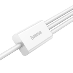 [PO ZWROCIE] Baseus Superior 3w1 kabel USB - Lightning / USB Typ C / micro USB 3,5 A 1,5 m Biały (CAMLTYS-02)