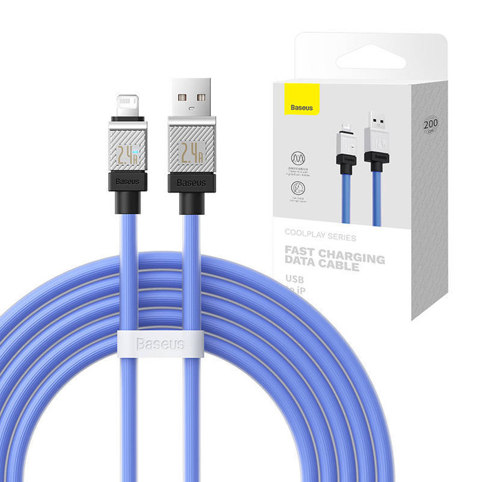 Kabel szybko ładujący Baseus USB-A do Lightning CoolPlay Series 2m, 2.4A (niebieski)