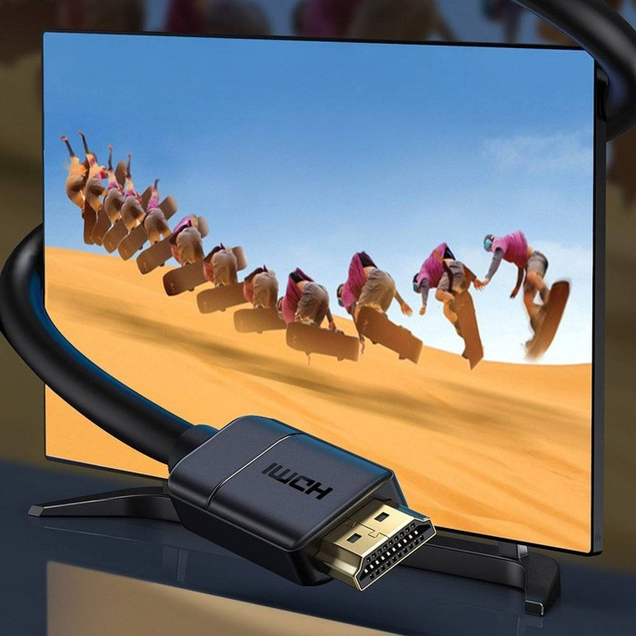 Baseus kabel przewód HDMI 2.0 4K 30 Hz 3D HDR 18 Gbps 8m czarny (CAKGQ-E01)