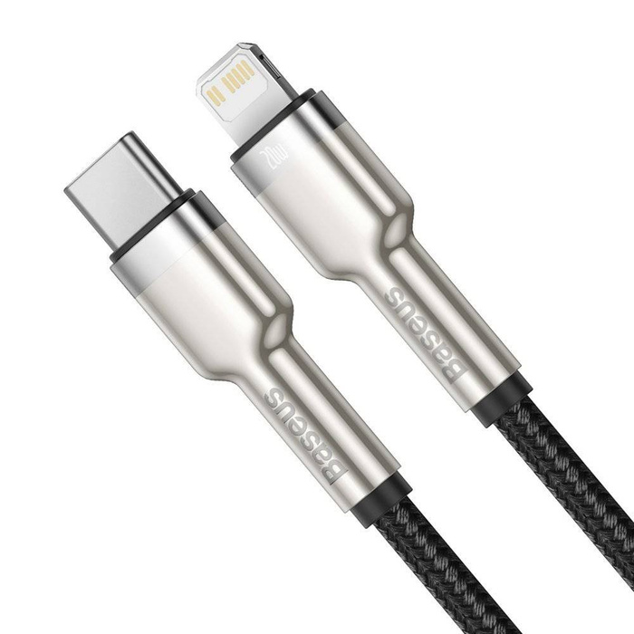 Baseus Cafule Metal Data kabel USB Typ C - Lightning 20 W Power Delivery 2 m czarny (CATLJK-B01)