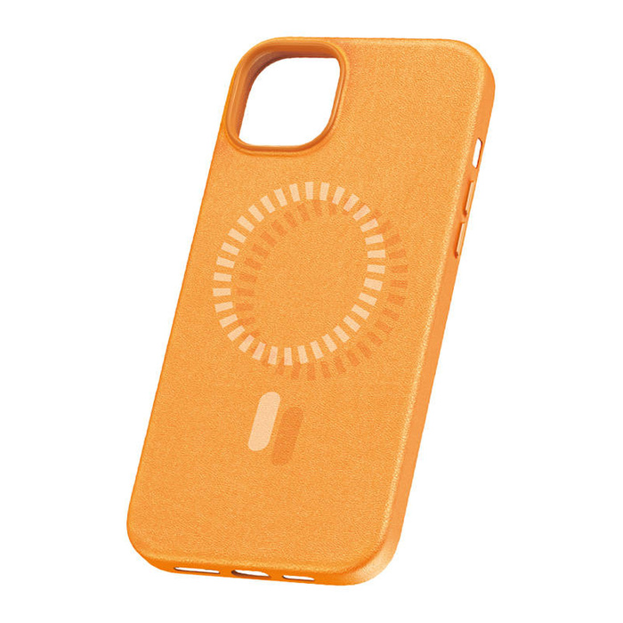 Etui Magnetyczne Etui na telefon iPhone 15 Pro Baseus Fauxther Series (Pomarańczowe)