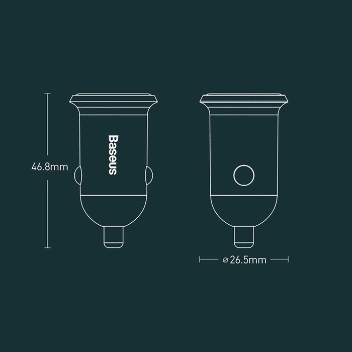 Baseus Grain Pro ładowarka samochodowa 2x USB 4,8 A czarny (CCALLP-01)