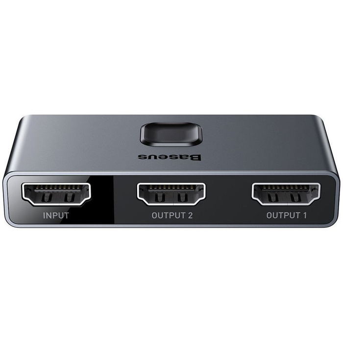 Baseus dwukierunkowy przełącznik rozdzielacz splitter switcher HDMI - 2x HDMI 4K / 30 Hz szary (CAHUB-BC0G)