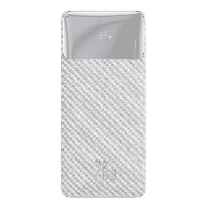 Baseus Bipow powerbank z szybkim ładowaniem 10000mAh 20W biały (Overseas Edition) + kabel USB-A - Micro USB 0.25m biały (PPBD050502)