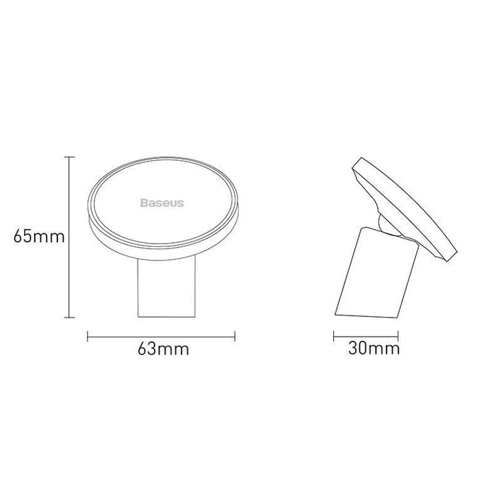 Baseus Radar magnetyczny uchwyt samochodowy (kompatybilny z MagSafe do iPhone) na deskę rozdzielczą / kratkę wentylacji czarny (SULD-01)