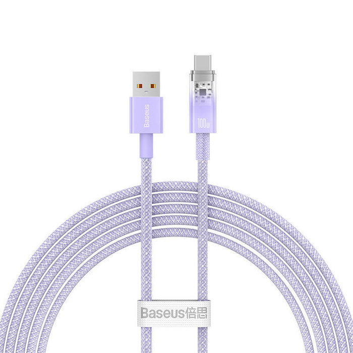 Kabel szybkiego ładowania Baseus USB do USB-C 6A,2m (Fioletowy)