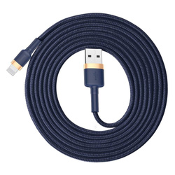 Baseus Cafule Cable wytrzymały nylonowy kabel przewód USB / Lightning QC3.0 1.5A 2M niebieski (CALKLF-CV3)