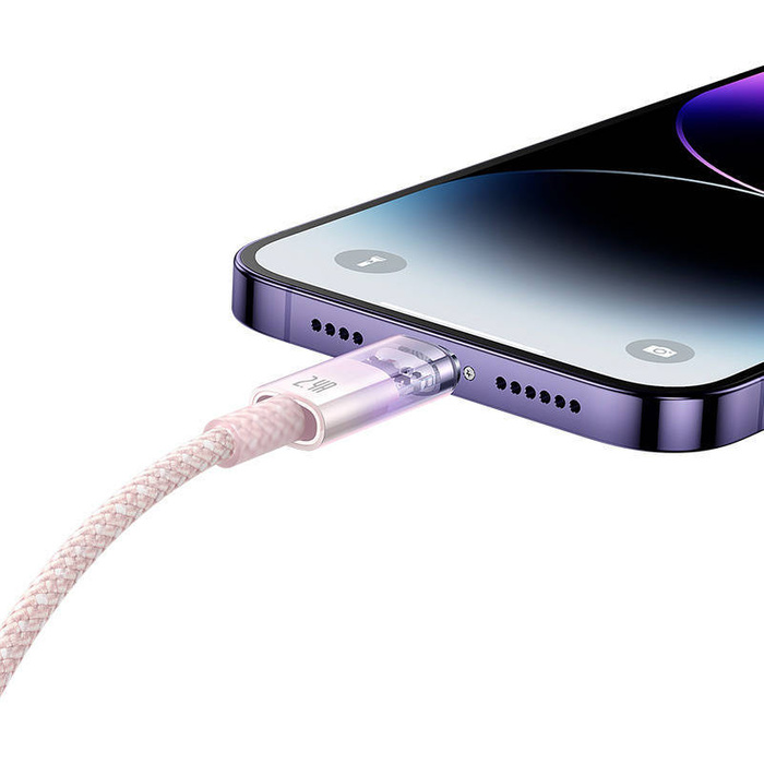 Kabel szybko ładujący Baseus USB-A do Lightning Explorer Series 2m, 2.4A (różowy)