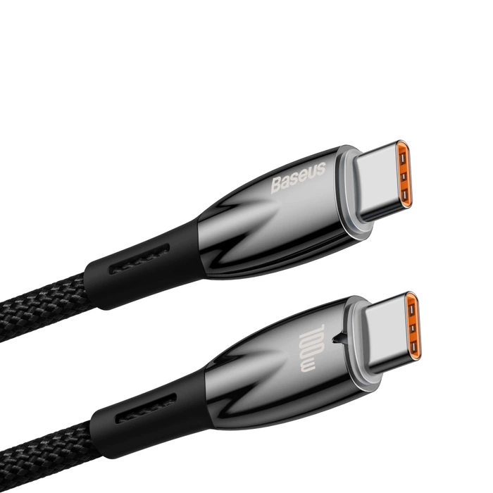 [PO ZWROCIE] Baseus Glimmer Series kabel do szybkiego ładowania USB-C 480Mb/s PD 100W 2m czarny