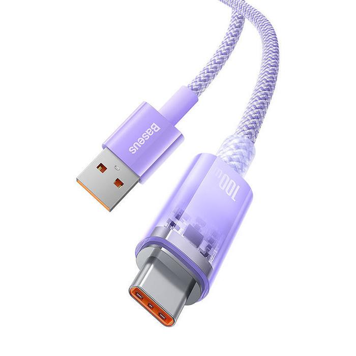 Kabel szybkiego ładowania Baseus USB do USB-C 6A,2m (Fioletowy)