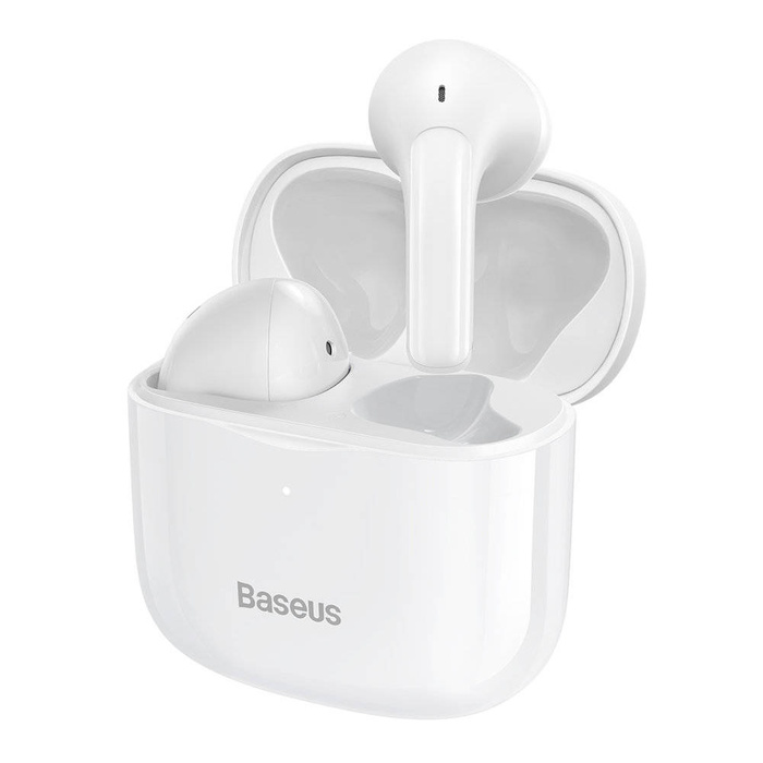 Baseus E3 bezprzewodowe słuchawki Bluetooth 5.0 TWS douszne wodoodporne IP64 biały (NGTW080002)