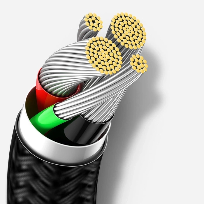 [PO ZWROCIE] Baseus Legendary kątowy nylonowy kabel przewód USB - Lightning dla graczy 2,4A 1m czarny (CALCS-01)