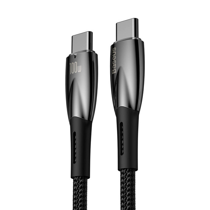 Baseus Glimmer Series kabel z szybkim ładowaniem USB-C 480Mb/s PD 100W 1m czarny