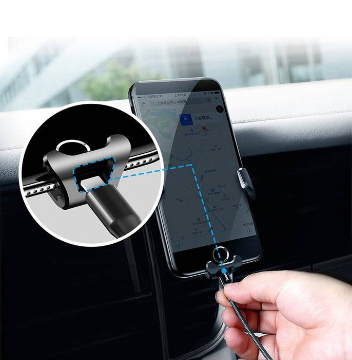 [PO ZWROCIE] Baseus Gravity Car Mount grawitacyjny uchwyt samochodowy na kratkę wentylacyjną nawiew na telefon 4-6" czarny (SUYL-01)