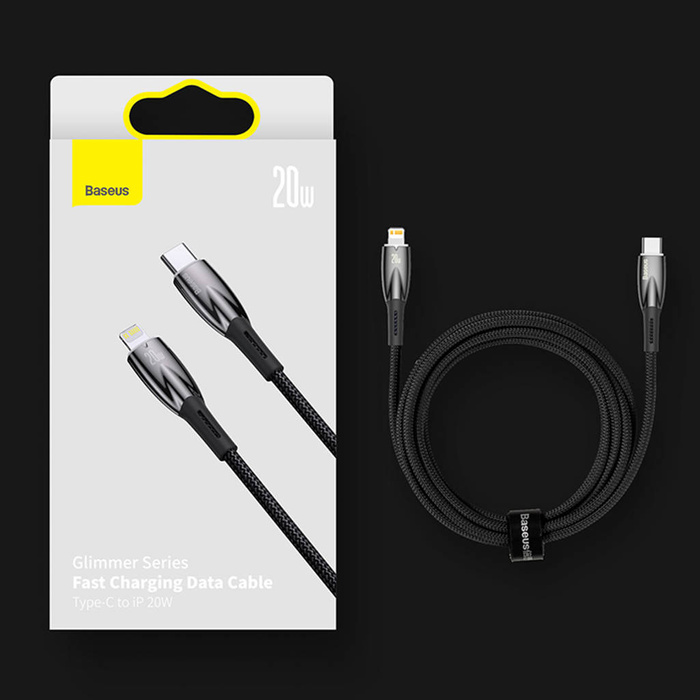 Baseus Glimmer Series kabel do szybkiego ładowania USB-A - USB-C 100W 480Mb/s 2m czarny