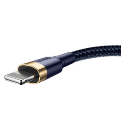 Baseus Cafule Cable wytrzymały nylonowy kabel przewód USB / Lightning QC3.0 1.5A 2M niebieski (CALKLF-CV3)