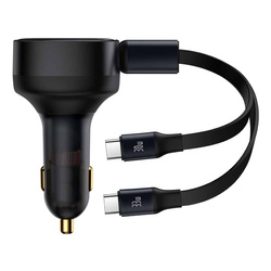 Ładowarka samochodowa 2w1 33W 2x USB C (męskie) Baseus Enjoyment - czarna