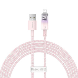 Kabel szybko ładujący Baseus USB-A do Lightning Explorer Series 2m, 2.4A (różowy)