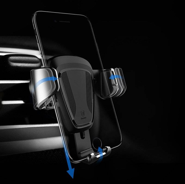 [PO ZWROCIE] Baseus Gravity Car Mount grawitacyjny uchwyt samochodowy na kratkę wentylacyjną nawiew na telefon 4-6" czarny (SUYL-01)