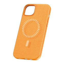 Etui Magnetyczne Etui na telefon iPhone 15 Pro Baseus Fauxther Series (Pomarańczowe)