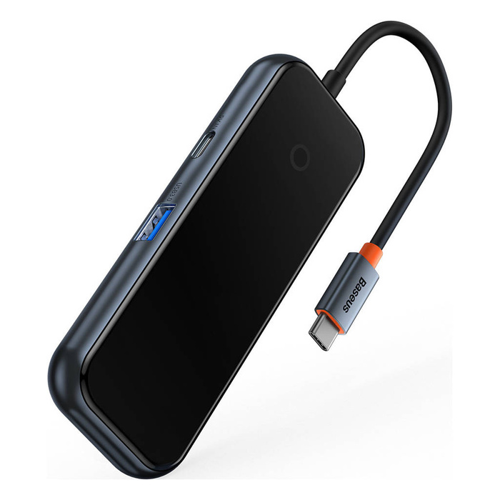 Baseus AcmeJoy HUB 4-Portowy USB-C do 1xUSB-C / 4xUSB3.0 ciemnoszary