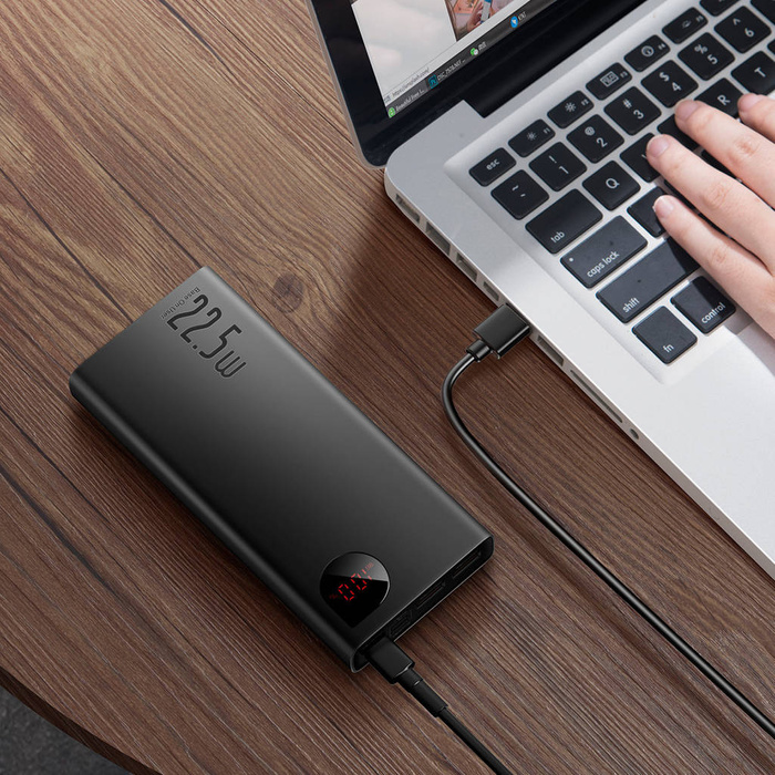 Baseus Adaman powerbank z szybkim ładowaniem 20000mAh 22.5W + kabel USB C 3A 0.3m czarny