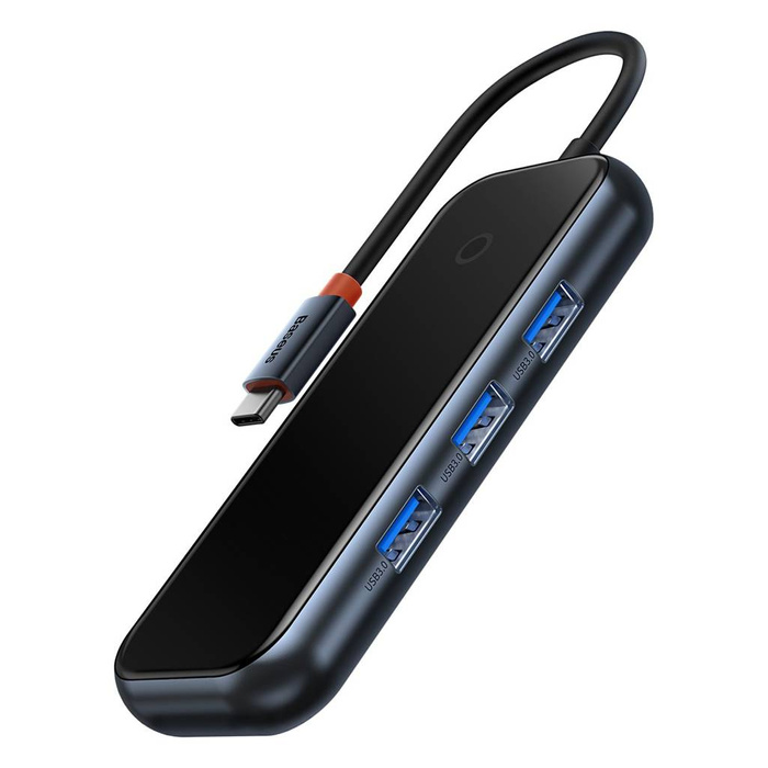 Baseus AcmeJoy 6-portowa stacja dokująca HUB (USB-C do USB-C PD&Data/2xUSB3.0/USB2.0/HDMI/RJ45) ciemnoszary (WKJZ01313)