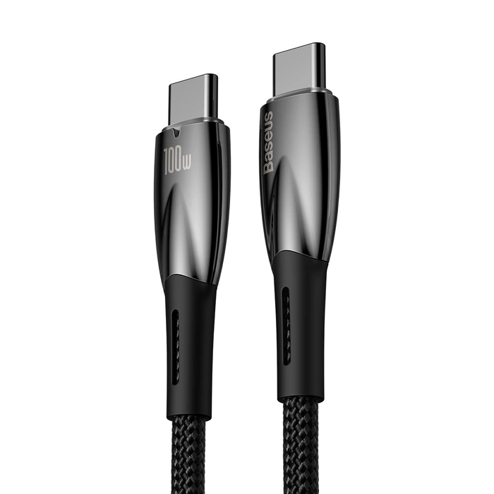 [PO ZWROCIE] Baseus Glimmer Series kabel do szybkiego ładowania USB-C 480Mb/s PD 100W 2m czarny